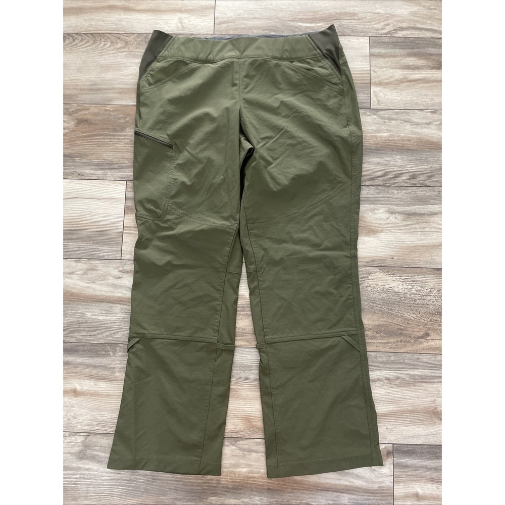 Duluth Trading Co Womens 18 x 31 Army Green Pull On Stretch Wide Leg Pants Plus